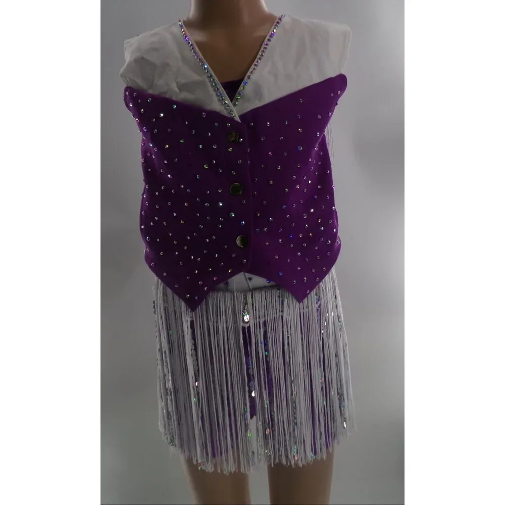 Pre-Owned Dance Costume Large Child Purple Weissman 17451 Tap Jazz Clogging Wes
